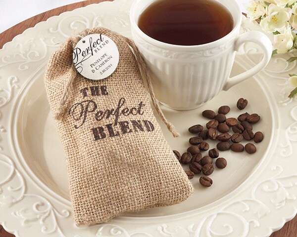 Perfect Blend Burlap Favor Bags Coffee Rustic The Tea W Optional Custom Tags Thank Youwedding