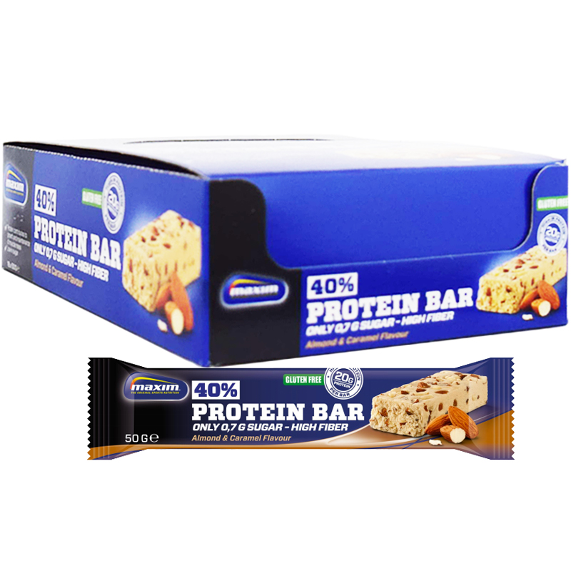 Hel Låda Proteinbars "Almond & Caramel" 18 x 50g - 58% rabatt