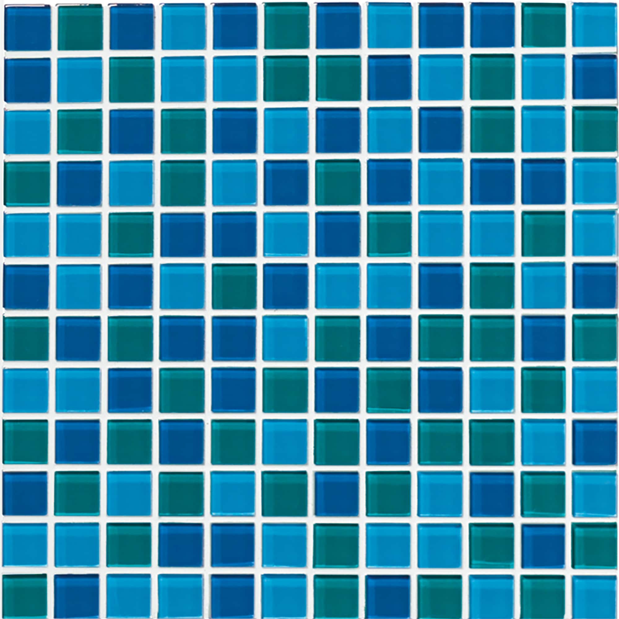 Crossville High Fidelity Peacock/Teal/Cobalt 4x4 Swatch 1x1 Mosaic Blend | 1X1LW.GB08