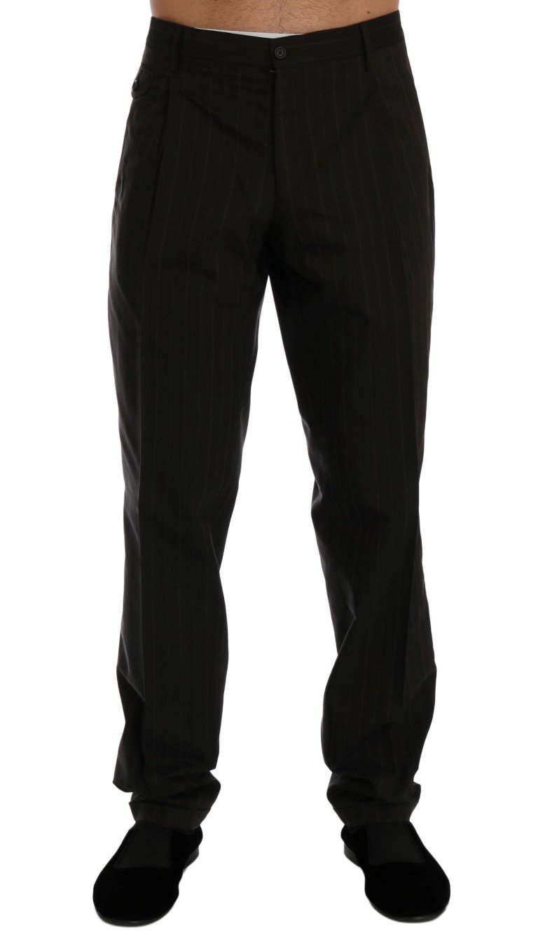 Dolce & Gabbana Men's Striped Cotton Dress Formal Trouser Brown PAN60340 - IT54 | XL