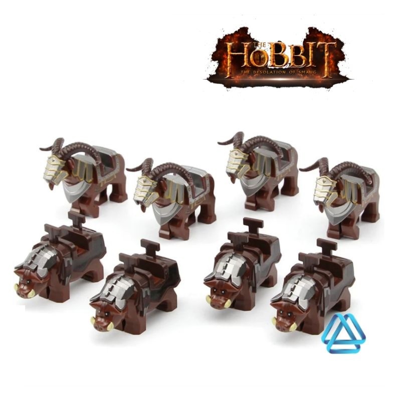 8pcs War Boar and Battle Ram War sheep Lord of the Rings The Hobbit Minifigures