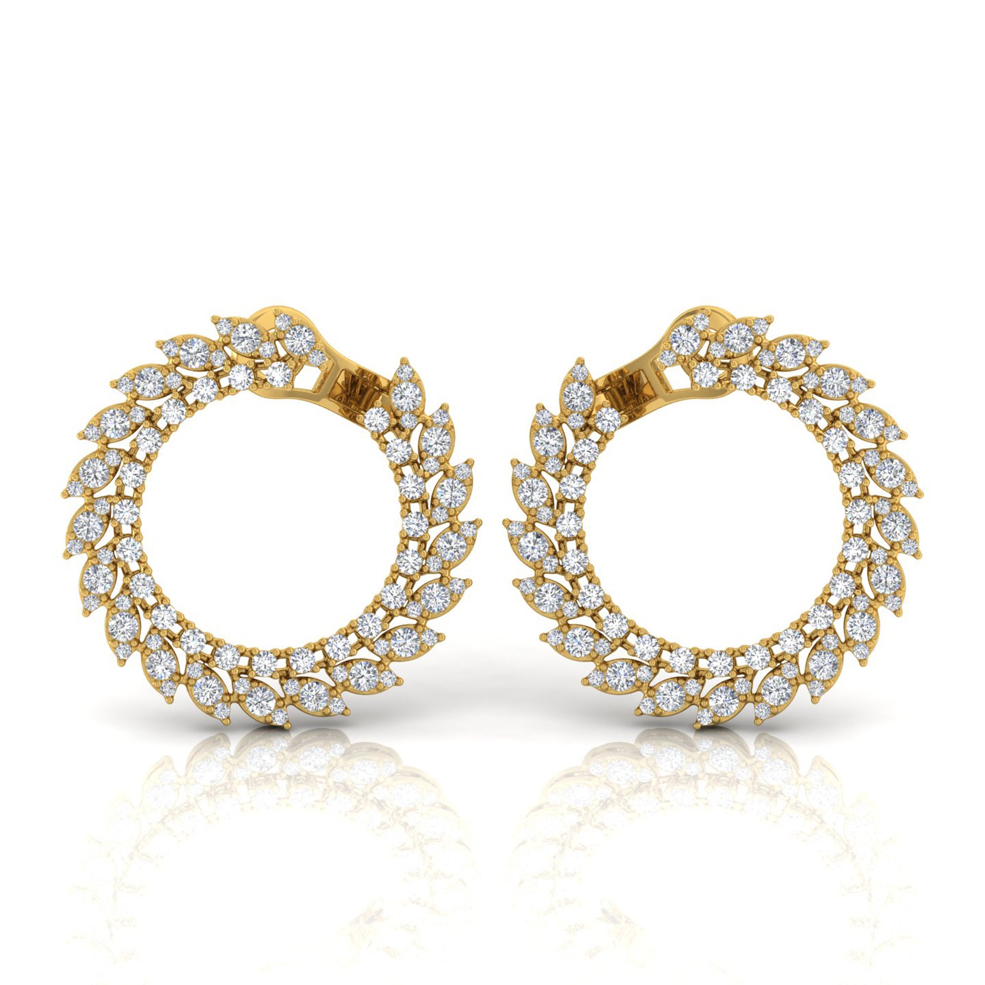 Diamond Earrings, 14K Solid Gold Stud Studs, Studs