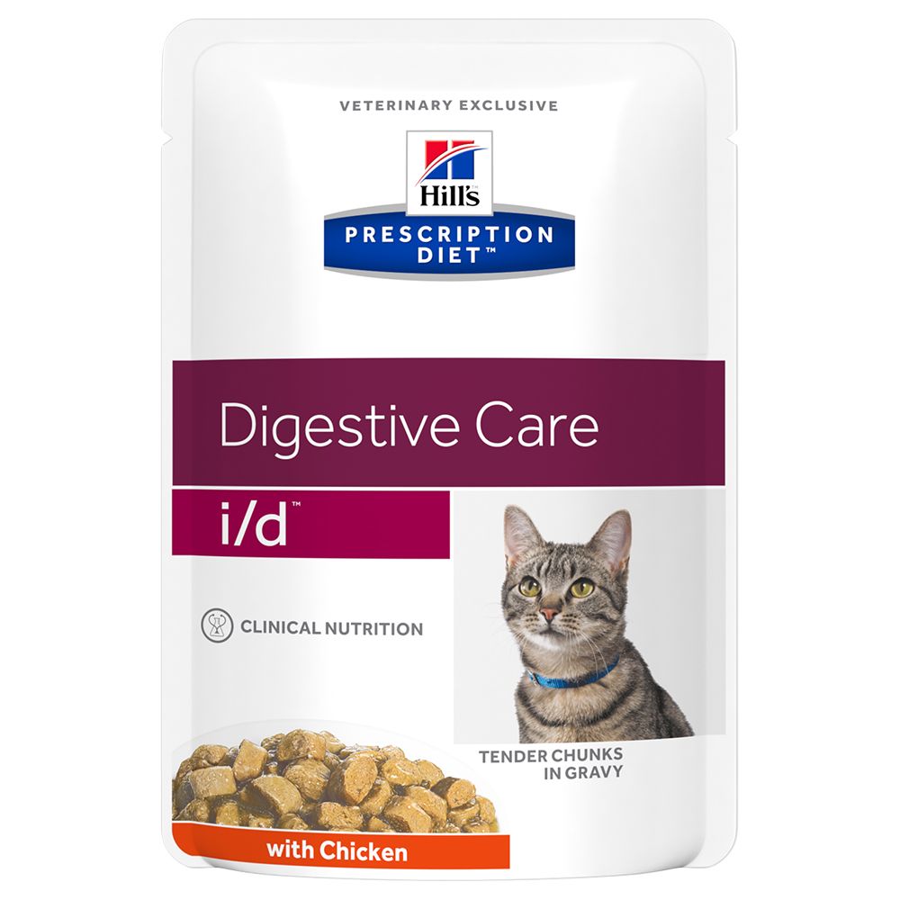 Hill's Prescription Diet Feline i/d Digestive Care - Chicken - 12 x 85g pouches
