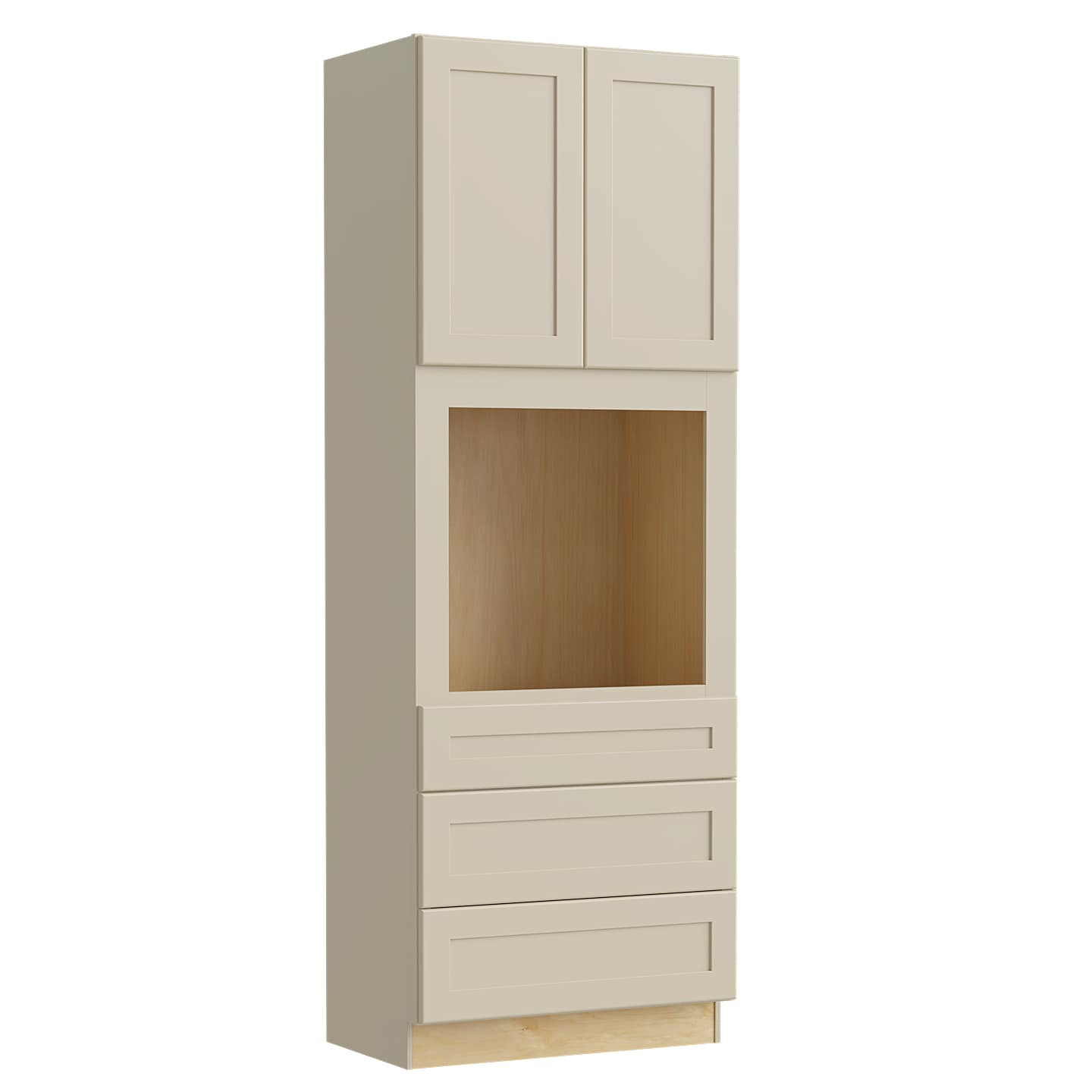 Luxxe Cabinetry 33-in W x 96-in H x 24-in D Norfolk Blended Cream Painted Drawer Base Fully Assembled Semi-custom Cabinet in Off-White | OC332496U-NBC