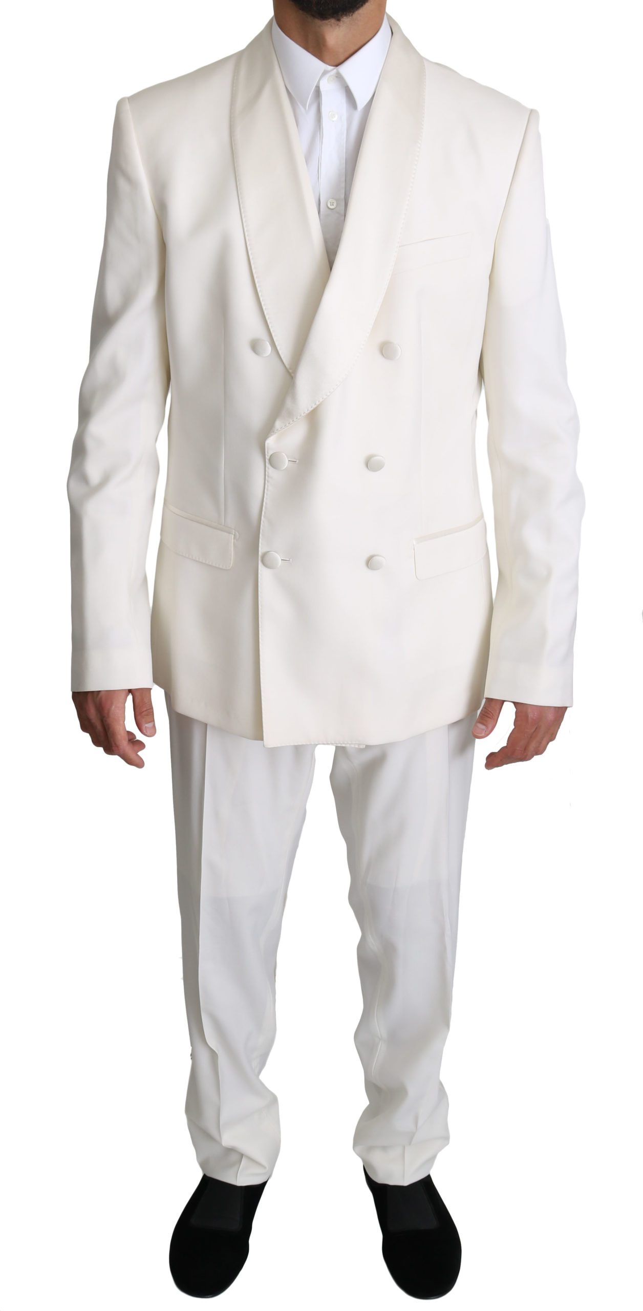 Dolce & Gabbana Men's Double Breasted 3 Piece MARTINI Suit White KOS1522 - IT54 | XL