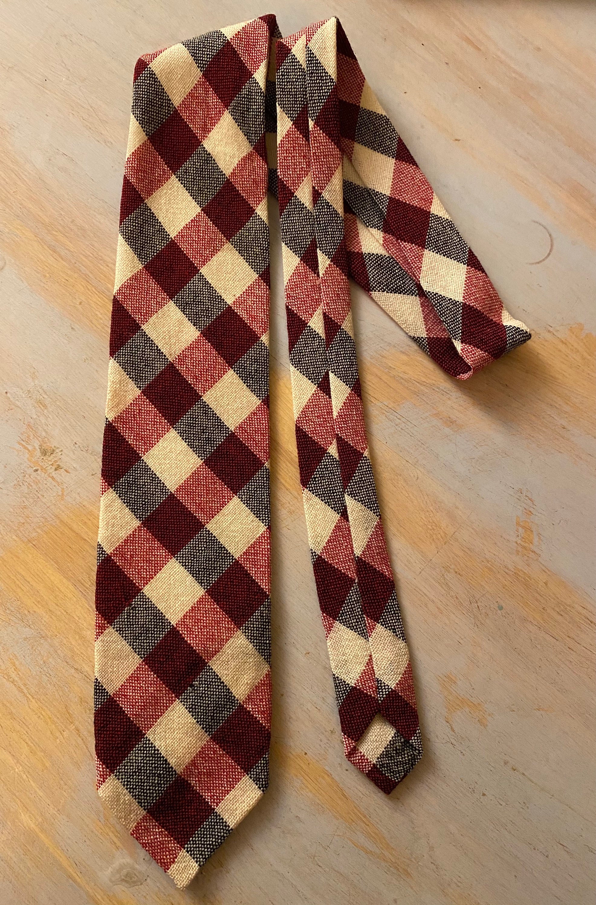 Churchill Handwoven Wool Blend Necktie Vintage Circa 1950S
