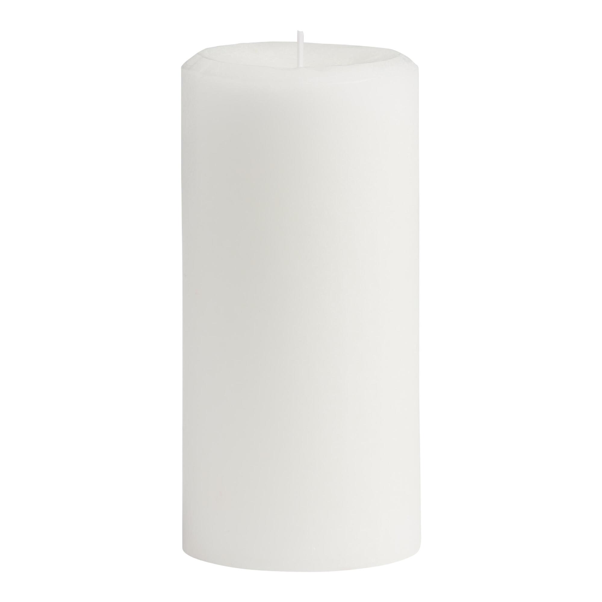 3x6 Moroccan Peony Mottled Pillar Scented Candle: White - Scented Wax by World Market