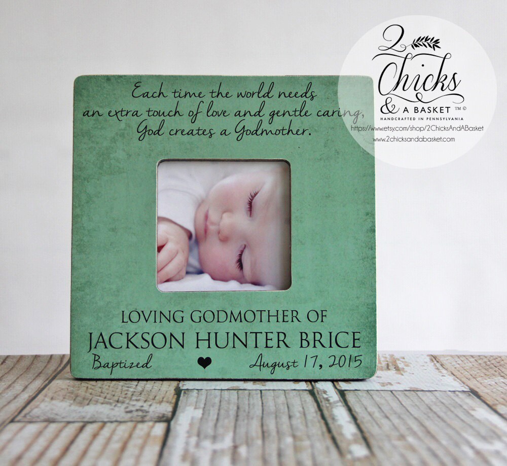 Godmother Gift, Personalized Baptism Picture Frame, Godparent Gift Idea, Each Time The World Needs An Extra Touch Of Love