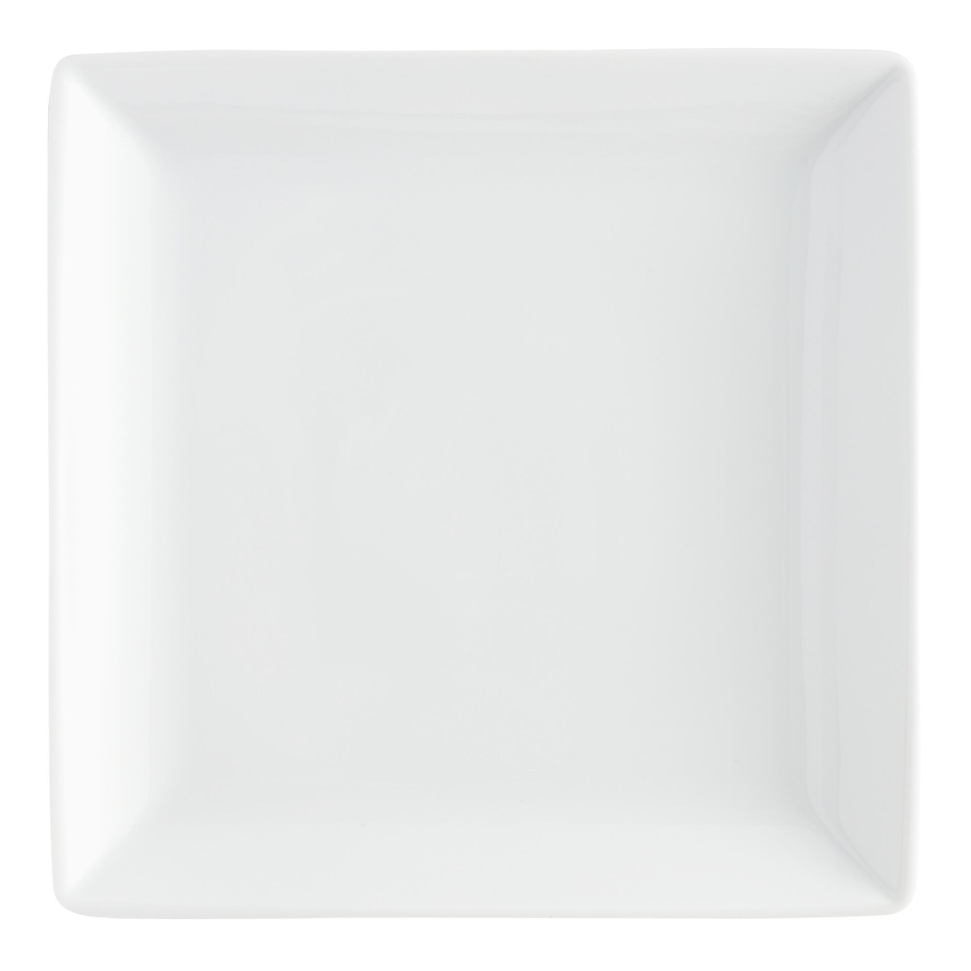 Square White Porcelain Coupe Dinner Plates Set Of 4 by World Market