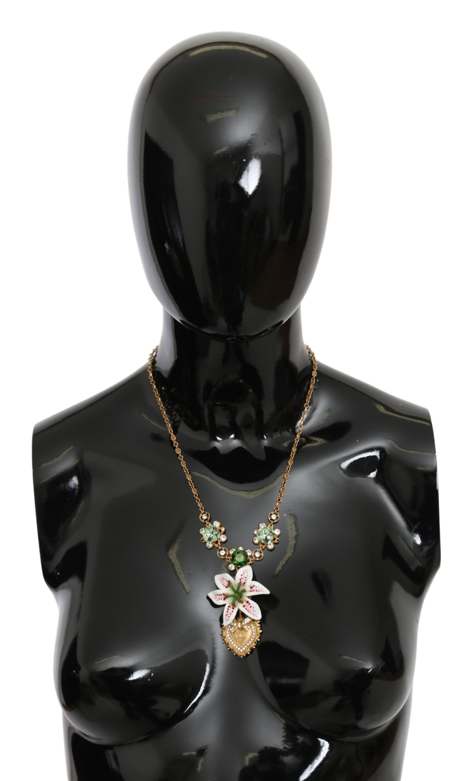 Dolce & Gabbana Women's LILIUM Crystal Charm Necklace Gold SMY10069