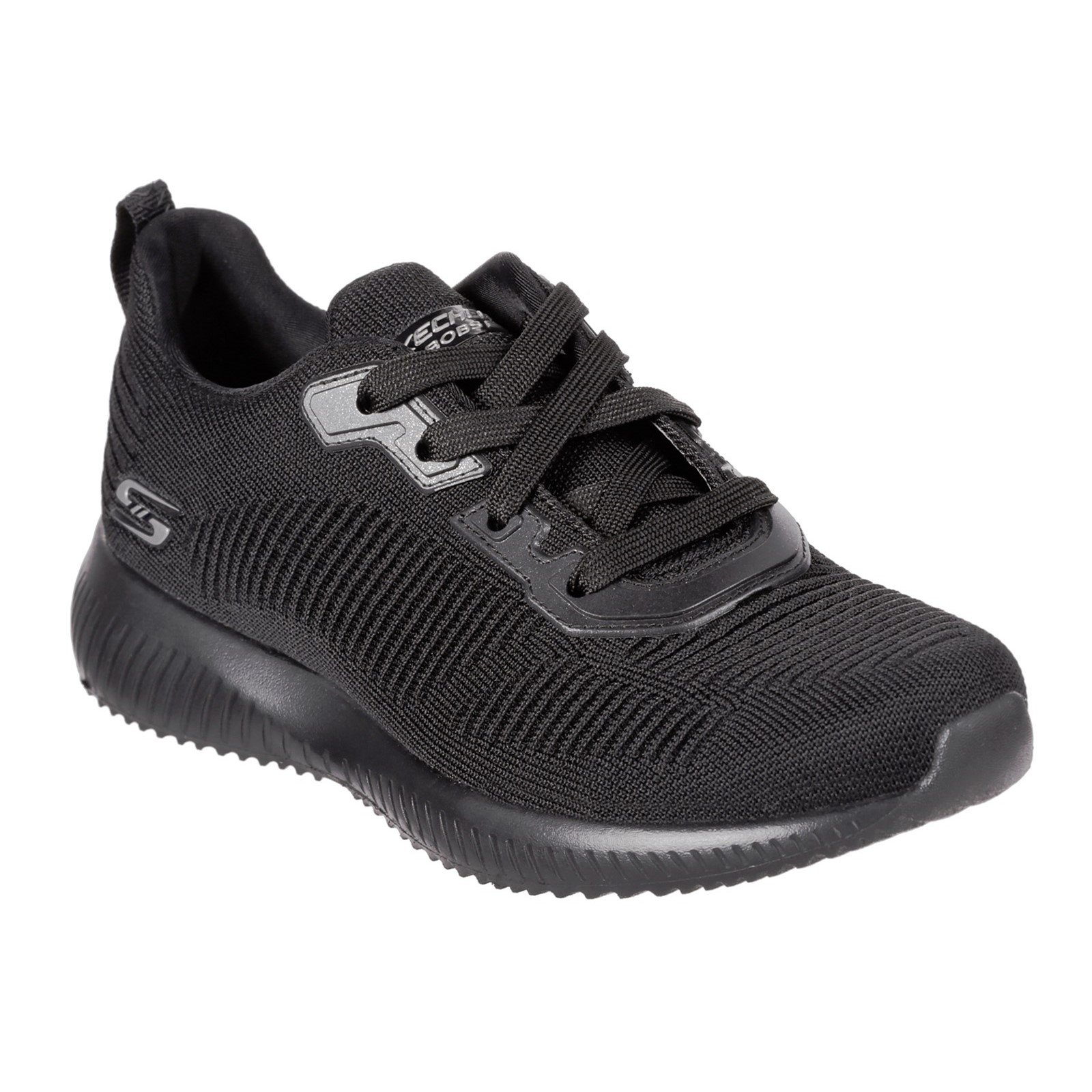 Skechers Women's Bobs Squad Tough Talk Wide Trainer Various Colours 33062 - Black 5