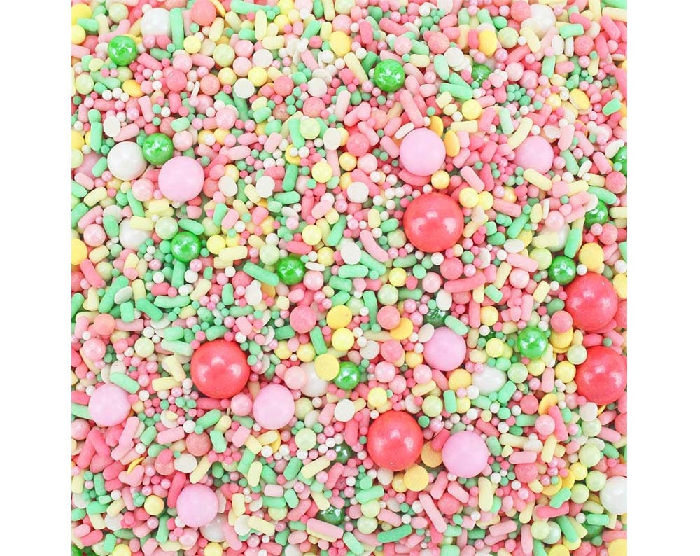 Bloom Sprinkle Blend - Light Green, Yellow, White, Pink & Coral Sprinkle Blend For Decorating Cupcakes, Cakes, Cookies