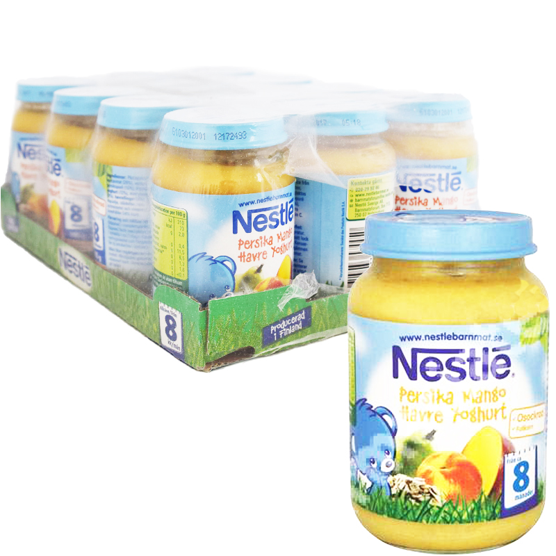 Hel Låda Barnmat Persika, Mango & Yoghurt 12 x 195g - 50% rabatt