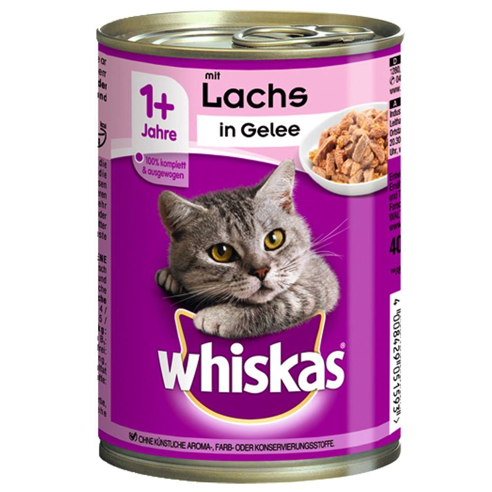 Whiskas 1+ Cans Saver Pack 24 x 390g/400g - Salmon in Jelly (24 x 390g)