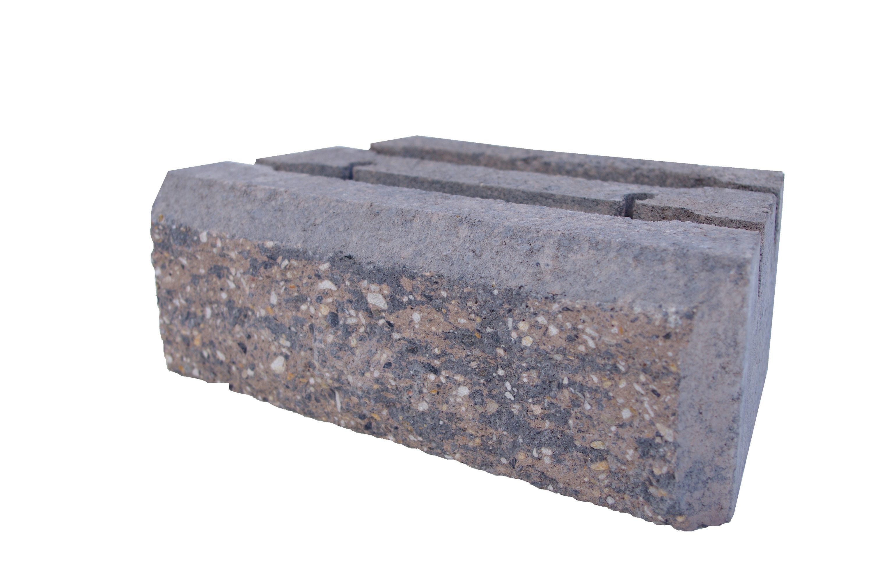 Lowe's Insignia 12-in L x 4-in H x 7-in D Brown/Charcoal Blend Retaining Wall Block | KIWBC