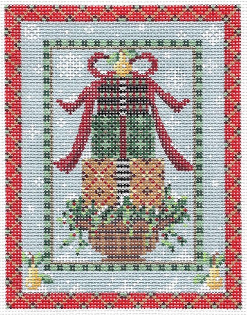 Needlepoint Handpainted Kelly Clark Christmas Pretty Packages in A Row 4x5 -Free Us Shipping