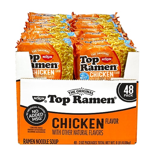 Nissin Top Ramen Noodle Soup Chicken Flavor, 48 Count (220-00738)