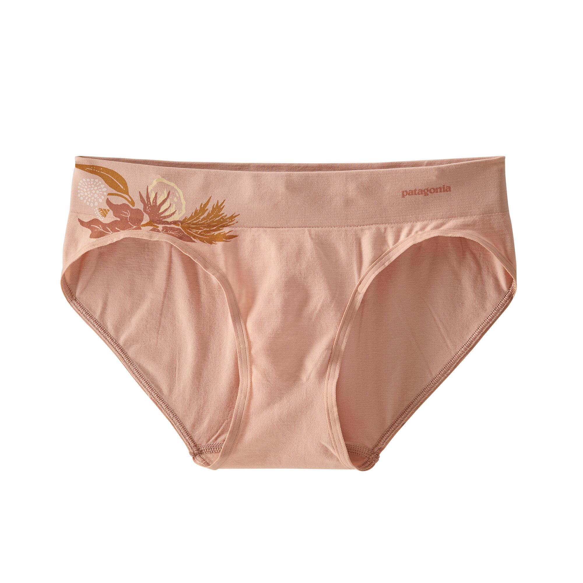 Patagonia Women's Active Briefs - Recycled Polyester, Cotton Flora Graphic: Scotch Pink / XS