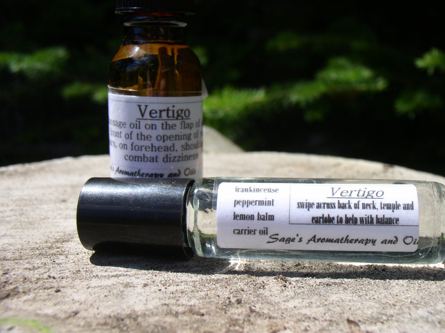Vertigo, Essential Oil Blend, Massage Oil, Roll-On Vial, To Combat Vertigo, Dizziness, Nausea, Car Sickness, Pregnancy, Organic