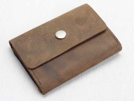 Brown Leather Wallet – Mini Small