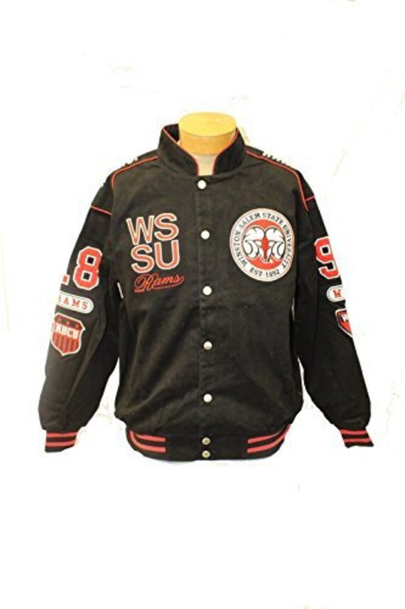 New Men's Winston Salem State Rams Fraternity Style Twill Button Up Jacket Wssu