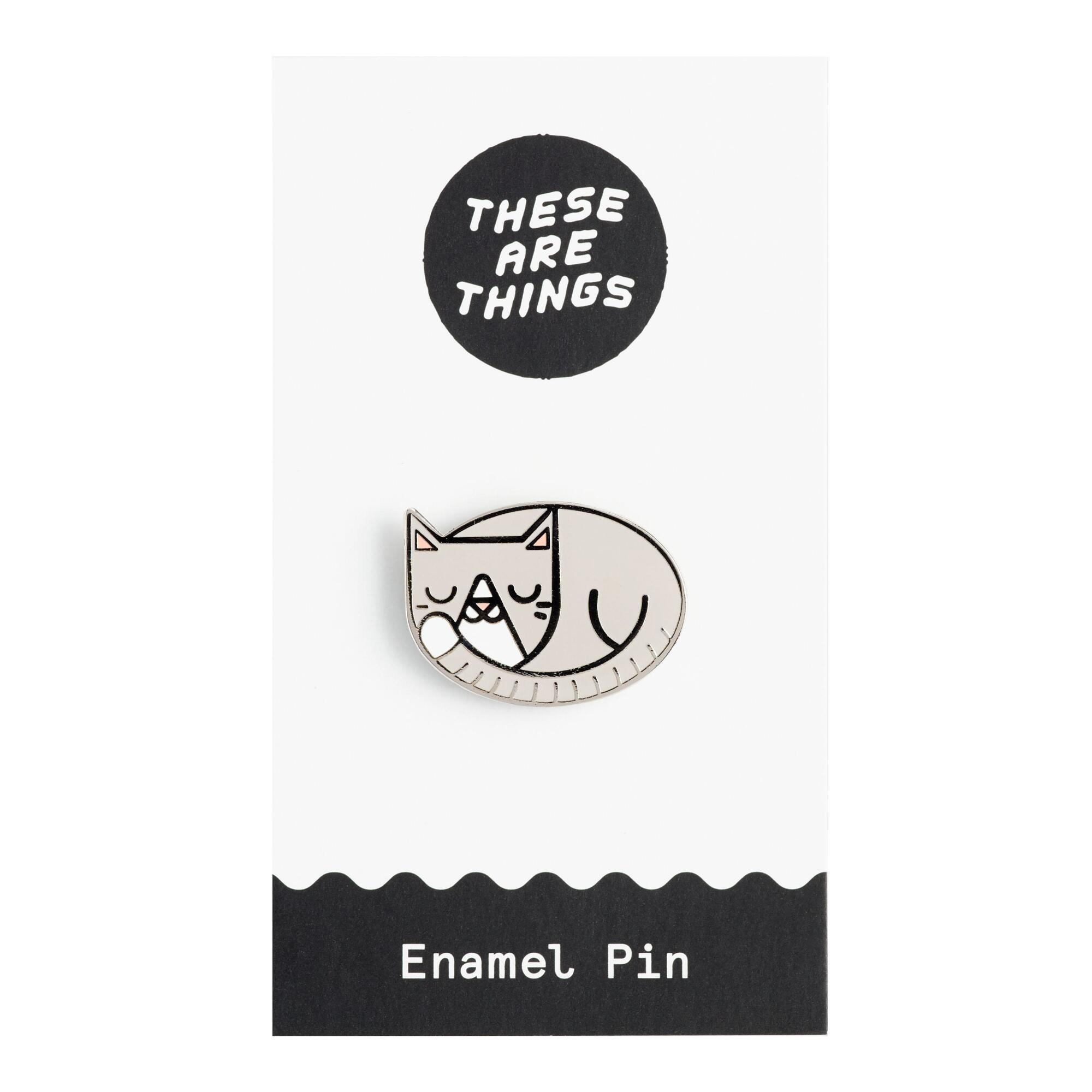 Gray Cat Enamel Pin by World Market