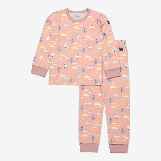 Todelt pyjamas med trykk rosa