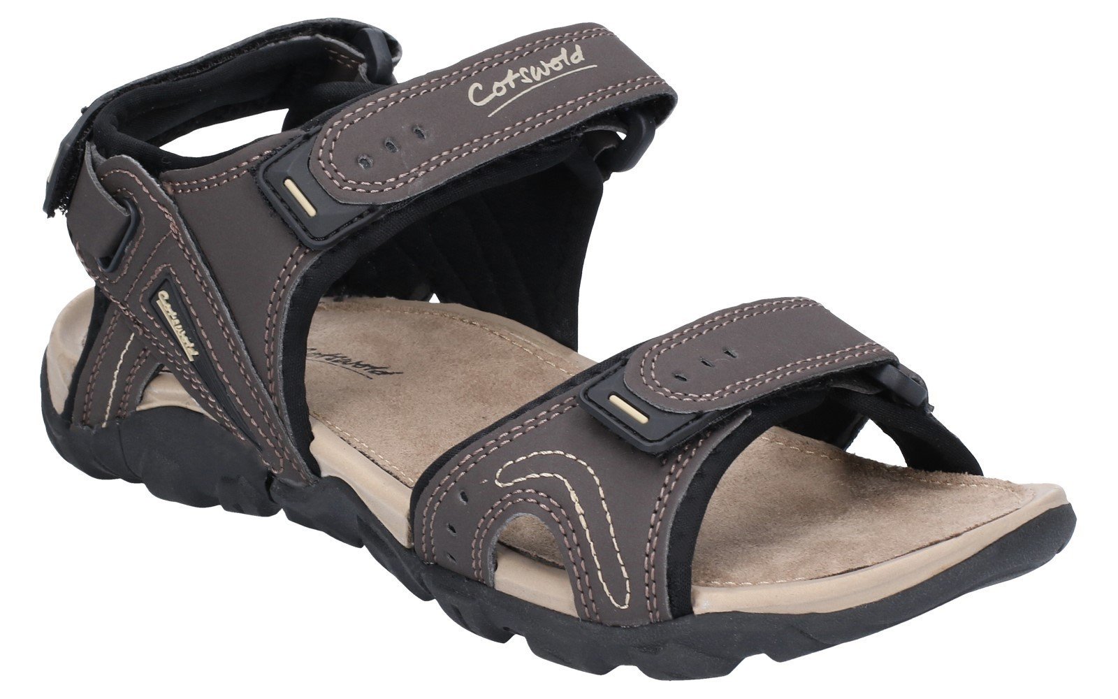 Cotswold Men's Rodmarton Touch Fasten Walking Sandal Various Colours 28243 - Brown/Beige 12