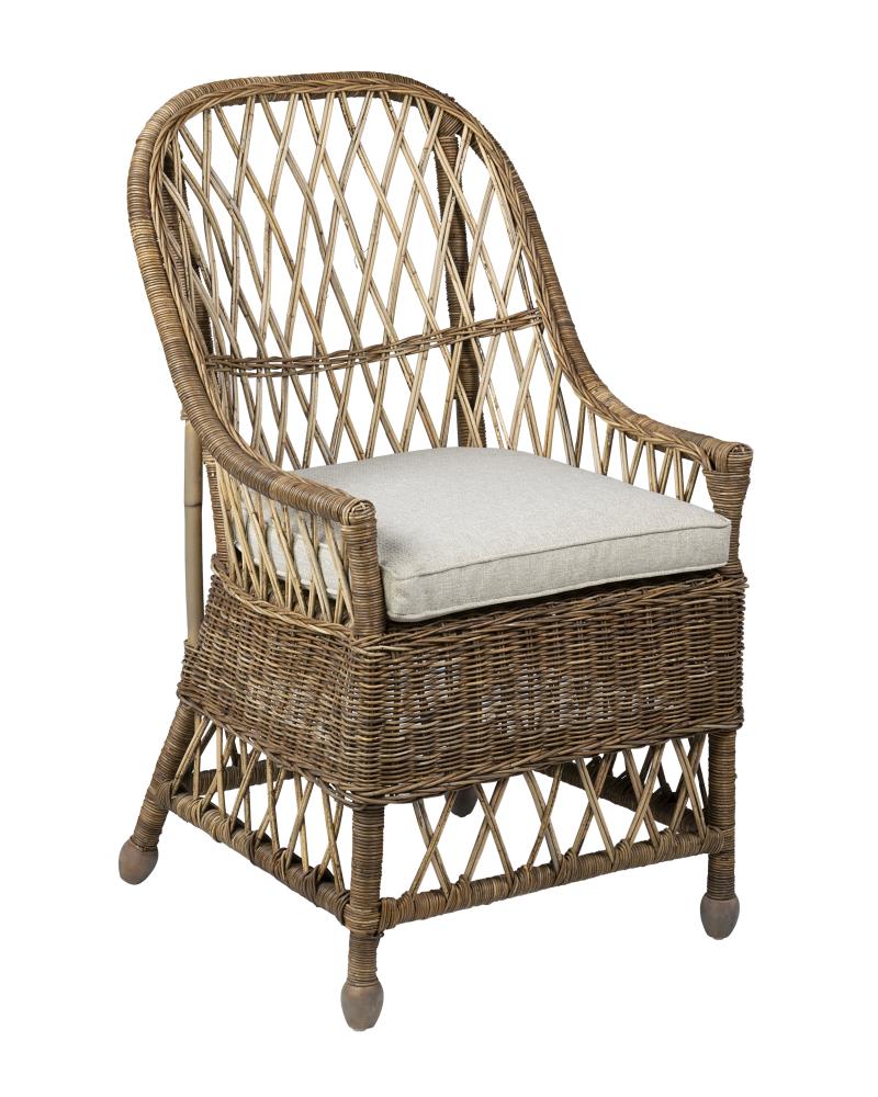 East at Main Casual Polyester/Polyester Blend Side Chair (Rattan Frame) in Brown | TT-SD-70236