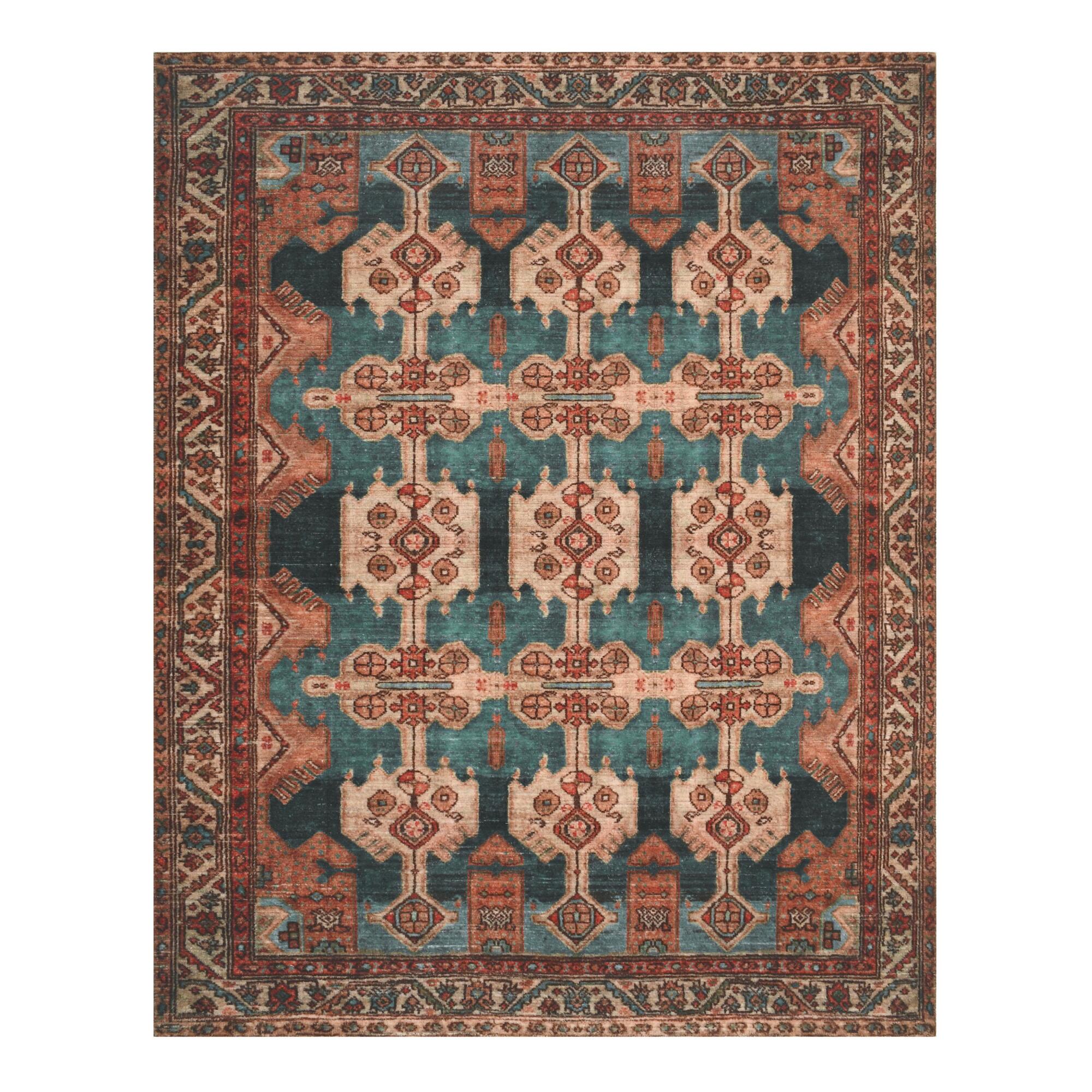 Coral Persian Style Zara Area Rug: Pink - Nylon - 8' x 10' by World Market