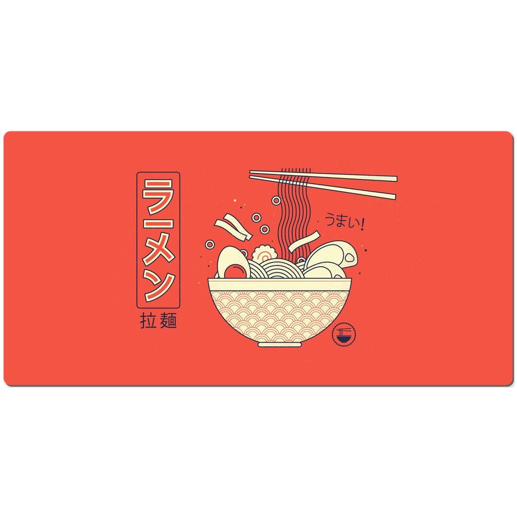 Red Ramen Japanese Food Mouse Pad, Large Desk Big Gaming Mousepad 10x16 12x18 14x24 18x36