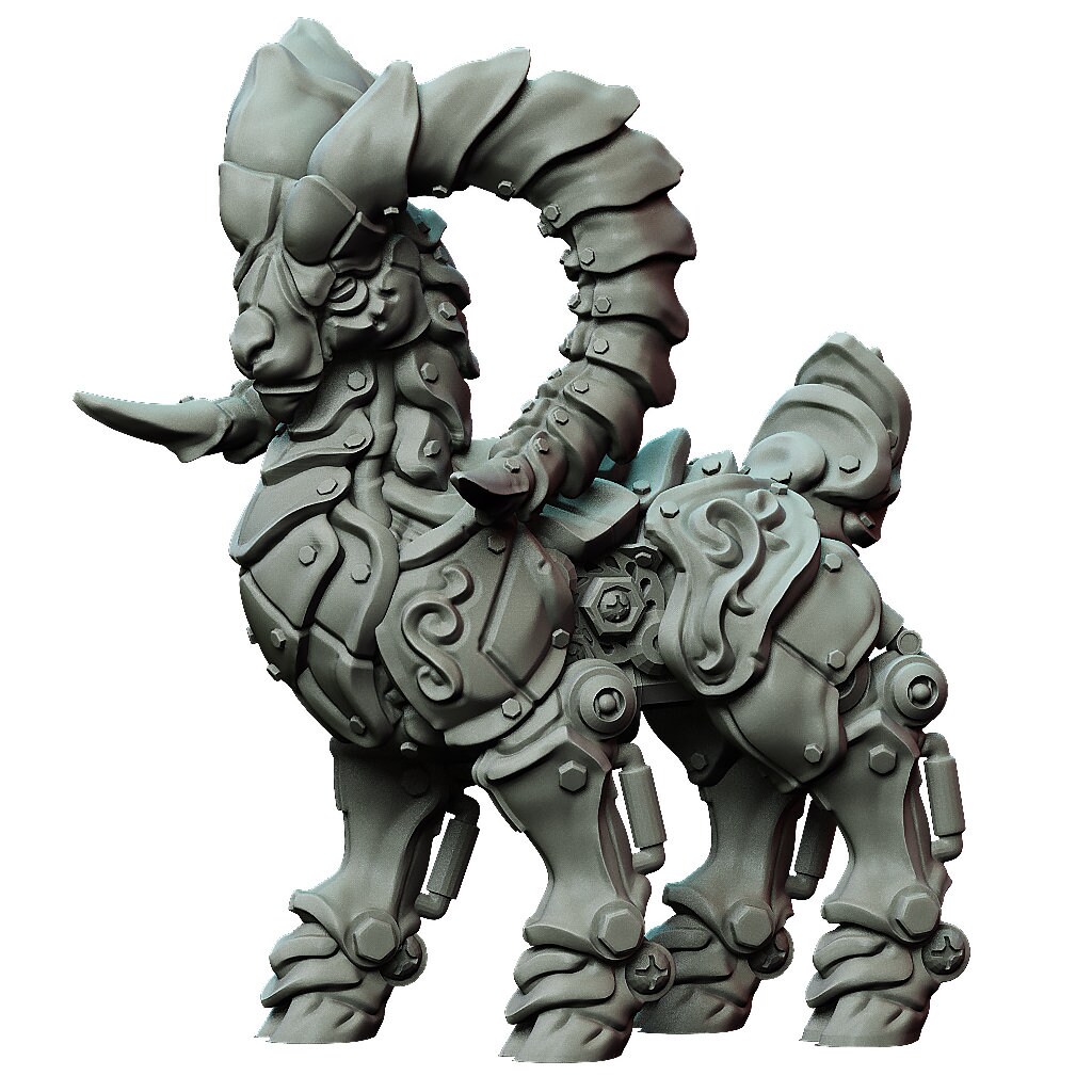 steel Defender Ram Miniature For Dungeons & Dragons