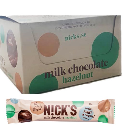 Laatikollinen Suklaapatukoita "Hazelnut" 30 x 25g - 48% alennus