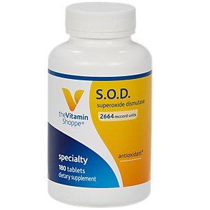 S.O.D Superoxide Dismutase Antioxidant - 2,664 McCord Units (180 Tablets)