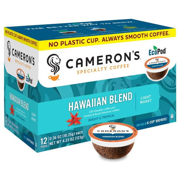 Cameron's Coffee 12 Count Light Roast Hawaiian Blend Coffee Pods