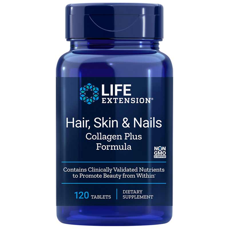 Life Extension Hair, Skin & Nails Collagen Plus Formula 120 Tablets