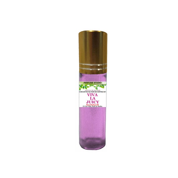 Viva La Juicy Custom Blend Perfume Oil. Similar Base Notes To Perfume For Women, 10Ml Purple Glass Roller Bottle, Gold Cap