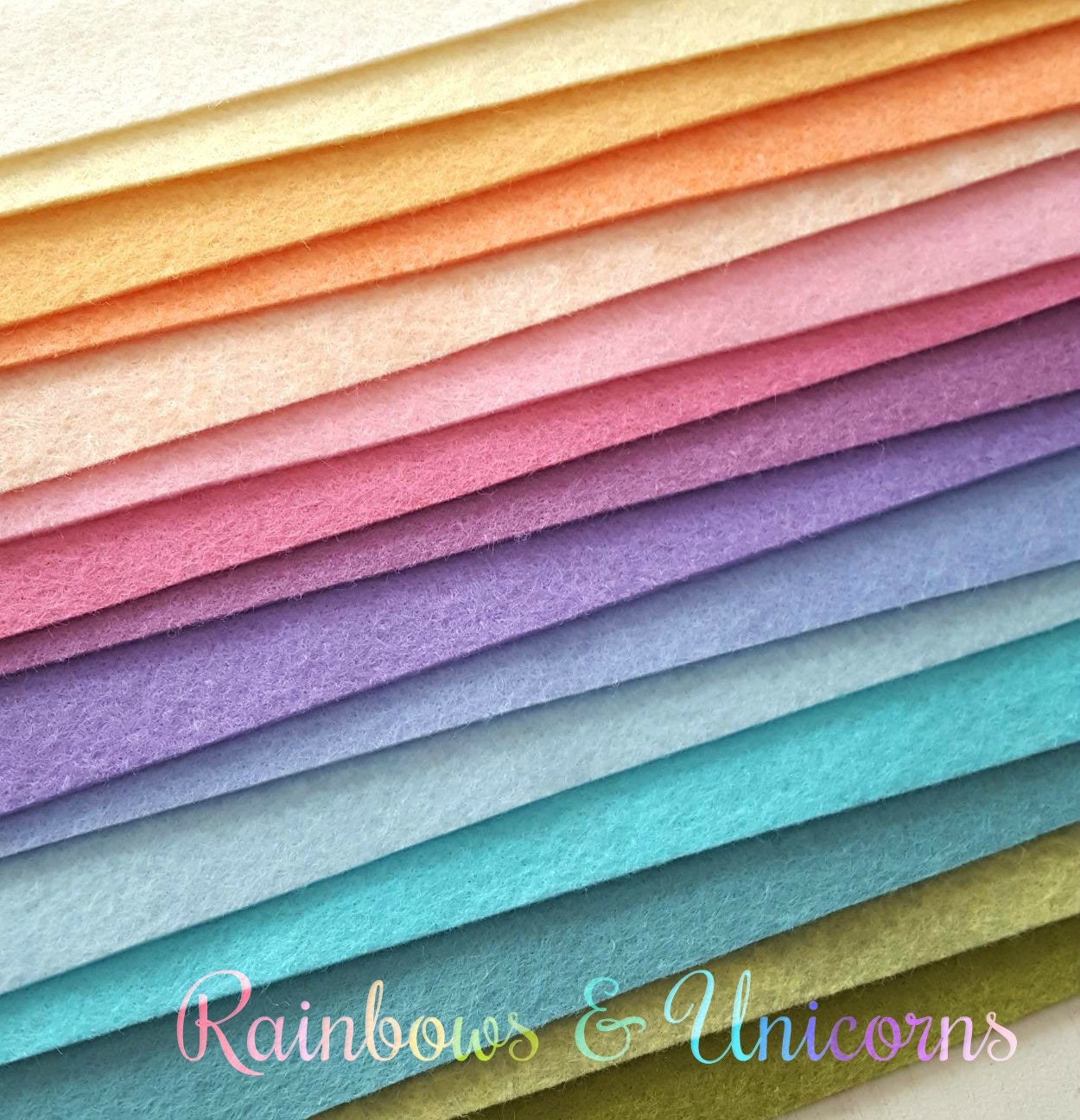 Rainbows & Unicorns Wool Blend Felt Collection - 15 6x9 Sheets
