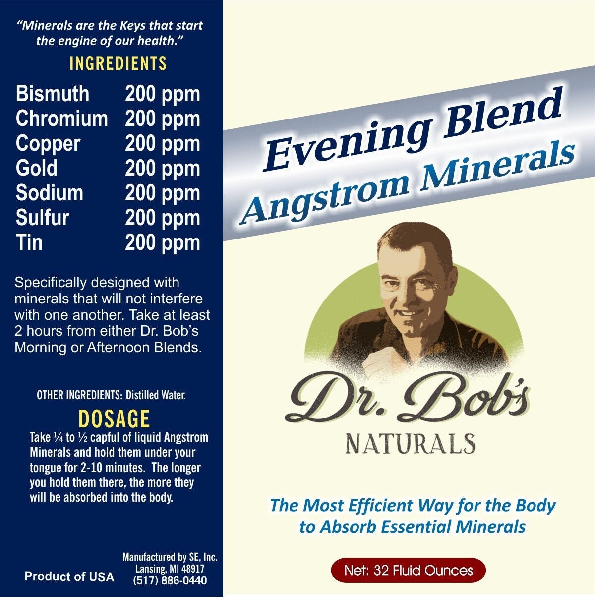 Dr. Bob's Evening Blend Angstrom Minerals 32 Oz Bottle