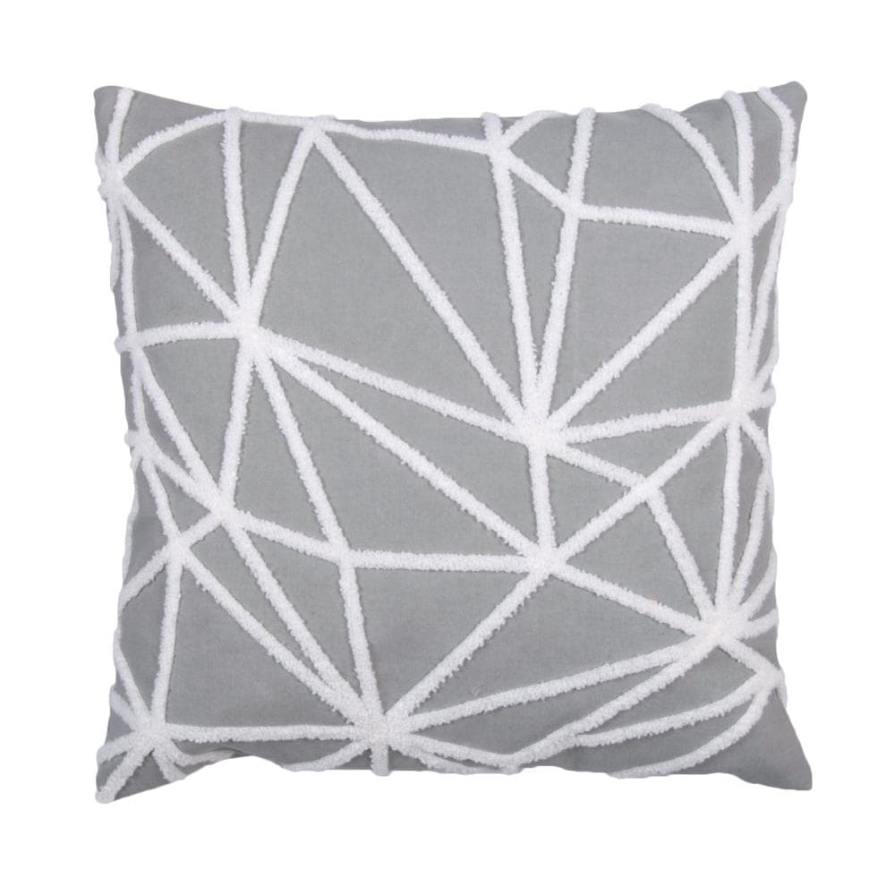Decor Therapy Thro by Marlo Lorenz 18-in x 18-in Ghost Gray Woven Polyester Blend Indoor Decorative Pillow | TH024519001E