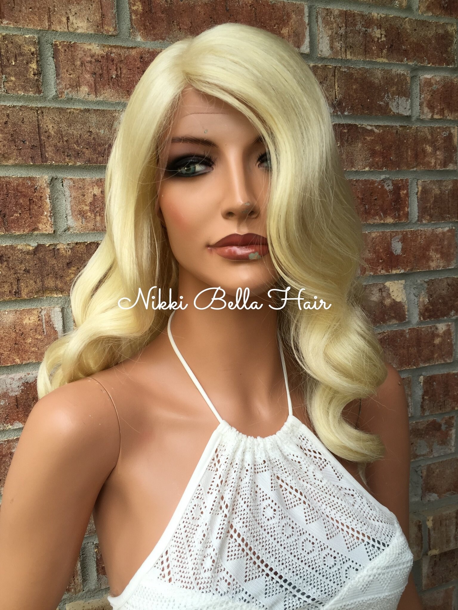 Childress Light Blond Human Hair Blend Multi Parting Lace Front Wig