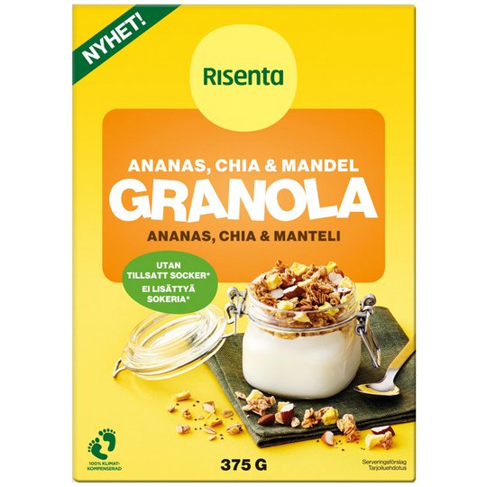 Granola Ananas, Chia & Manteli - 28% alennus