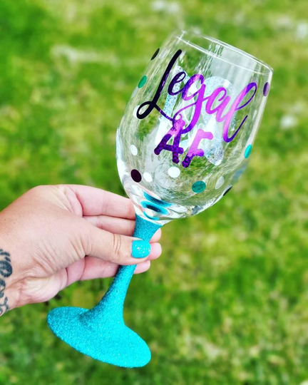 Birthday - Glitter Wine Glass