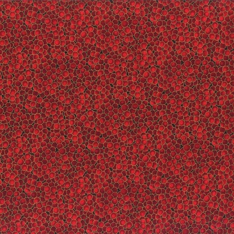 G8556-78G Scarlet Gold Metallic Blender Quilt Fabric, Hoffman Fabrics, Christmas Metallic Blender, Fabric By The Yard
