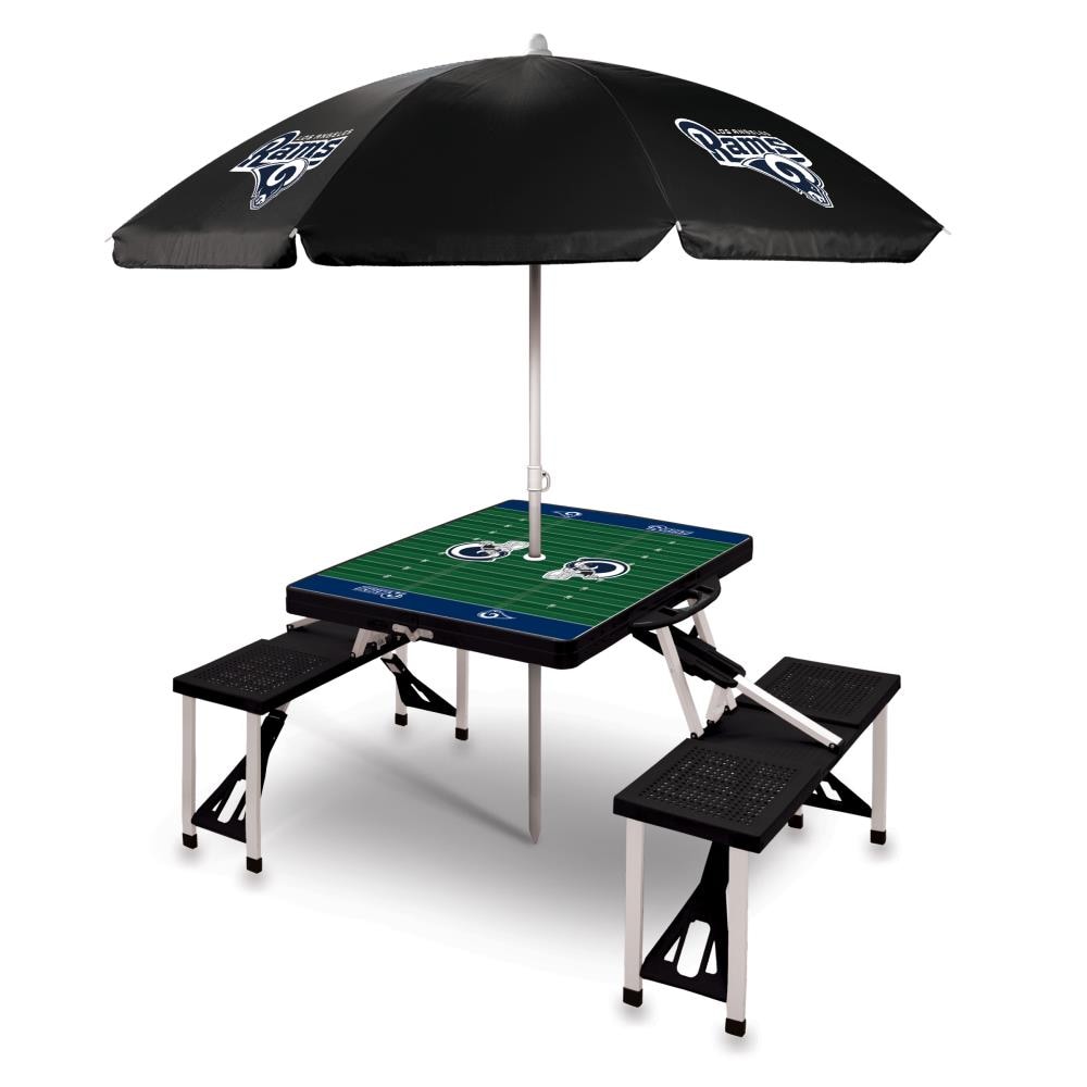 Picnic Time Los Angeles Rams 54-in Black Plastic Rectangle Folding Picnic Table | 811-02-175-335-2