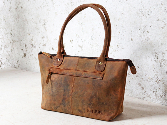 Bella Leather Handbag Brown