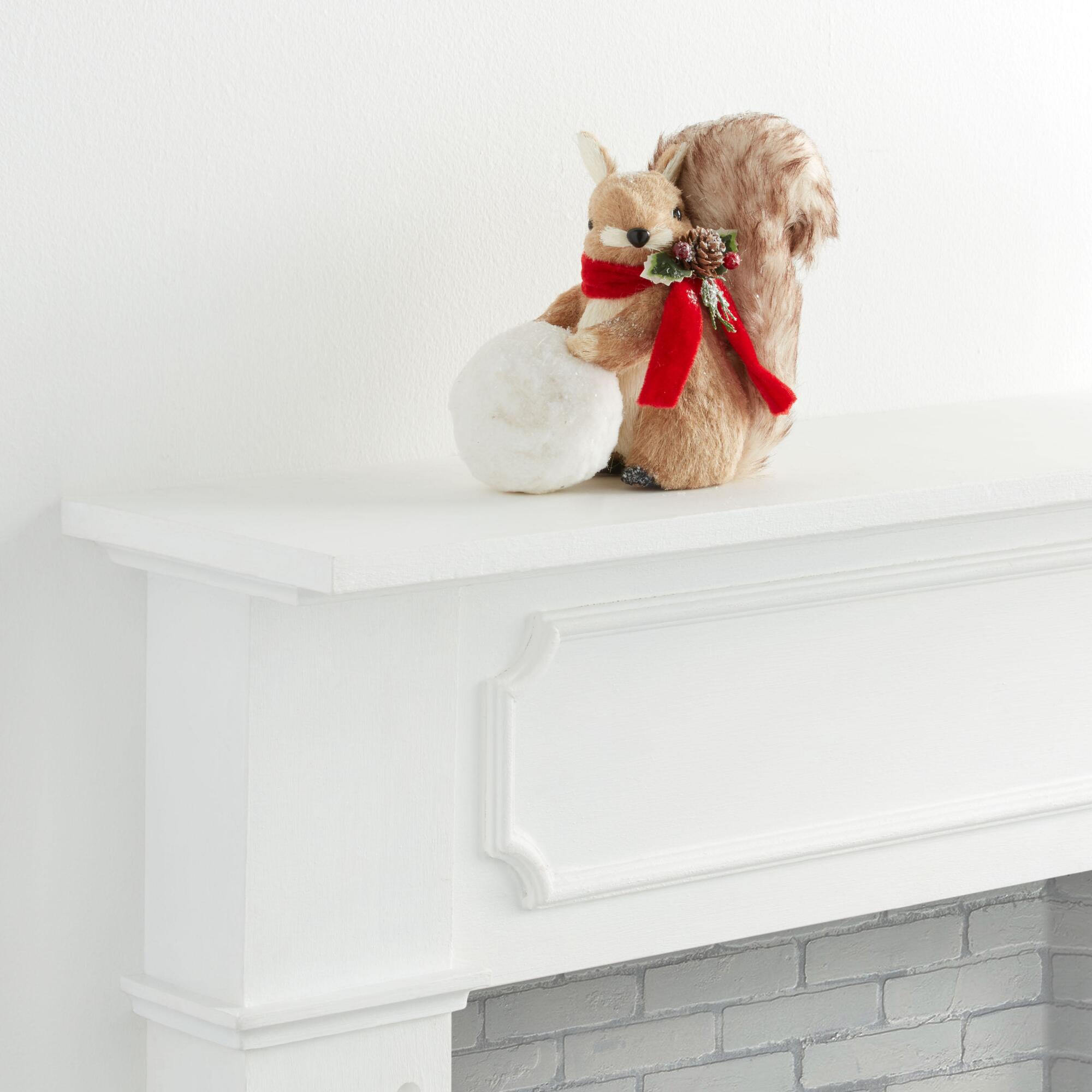 Pier Place Sisal And Faux Fur Squirrel With Snowball Decor: Brown by World Market