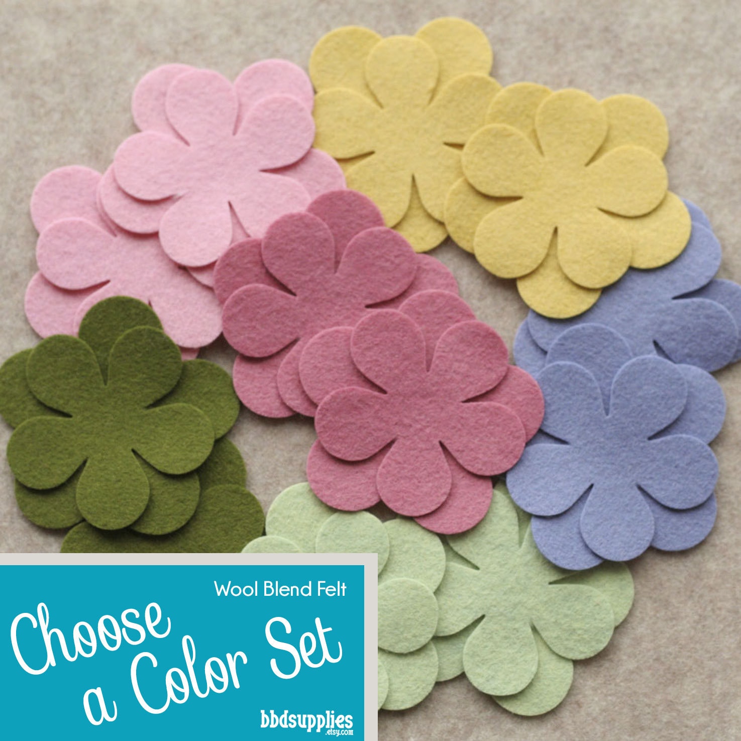 Wool Blend Felt Flowers | 12 Poppies Pick A Color Set Diy 24 Unassembled