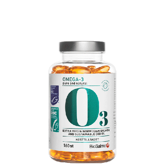 Miljömärkt Omega-3 Pure and Natural, 160 kapslar