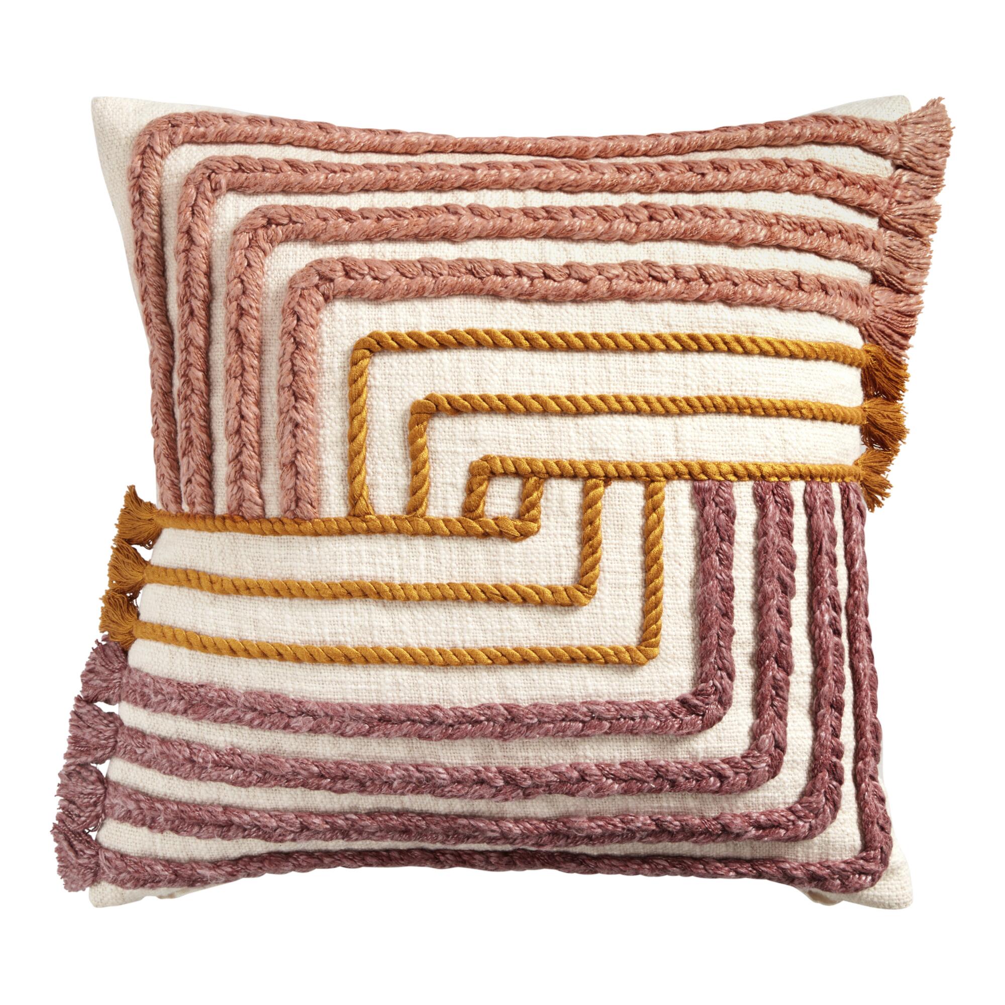 Warm Multicolor Geo Tufted Throw Pillow by World Market